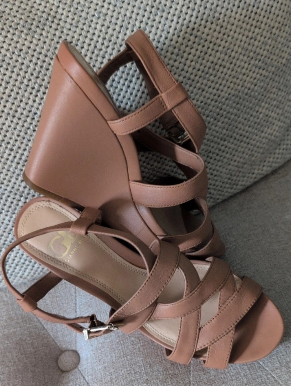Gianni Bini Tan Wedge Sandals